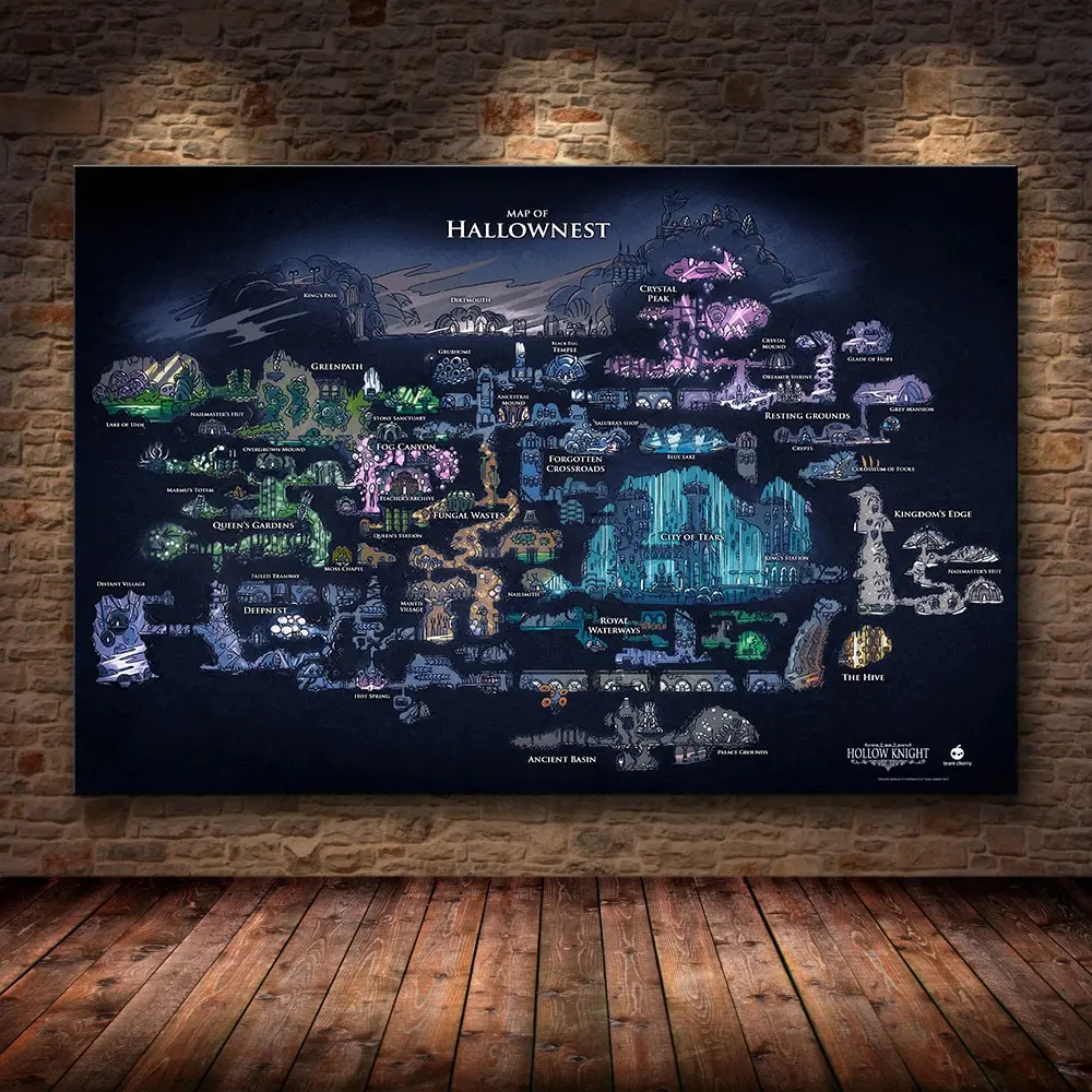 Hollow Knight Hallownest Map G - Star Map Poster recension och pris