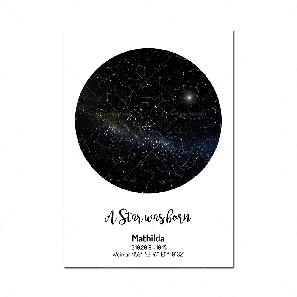 Artificial impression of moon  - Star Map Poster recension och pris
