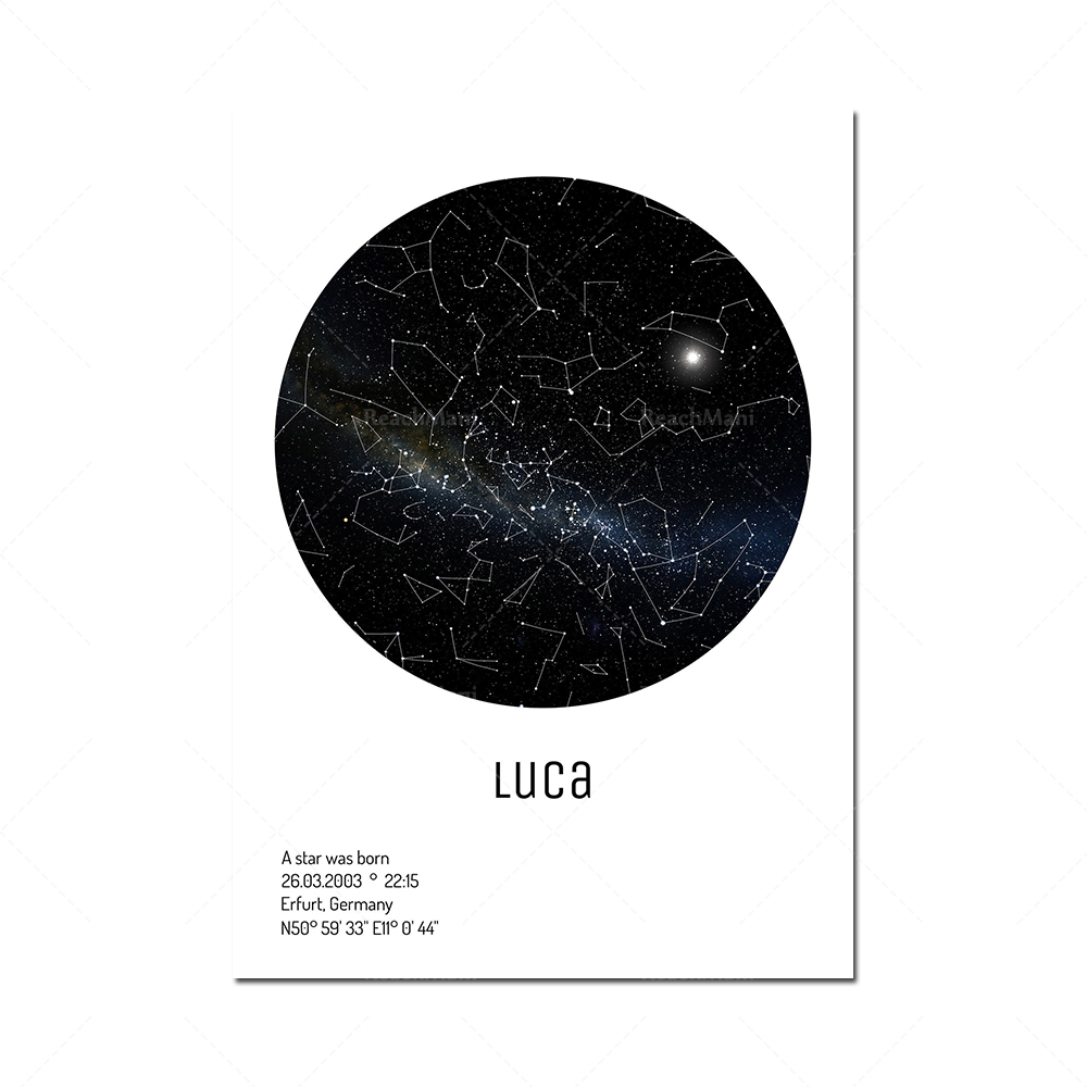 Artificial impression of moon  - Star Map Poster recension och pris