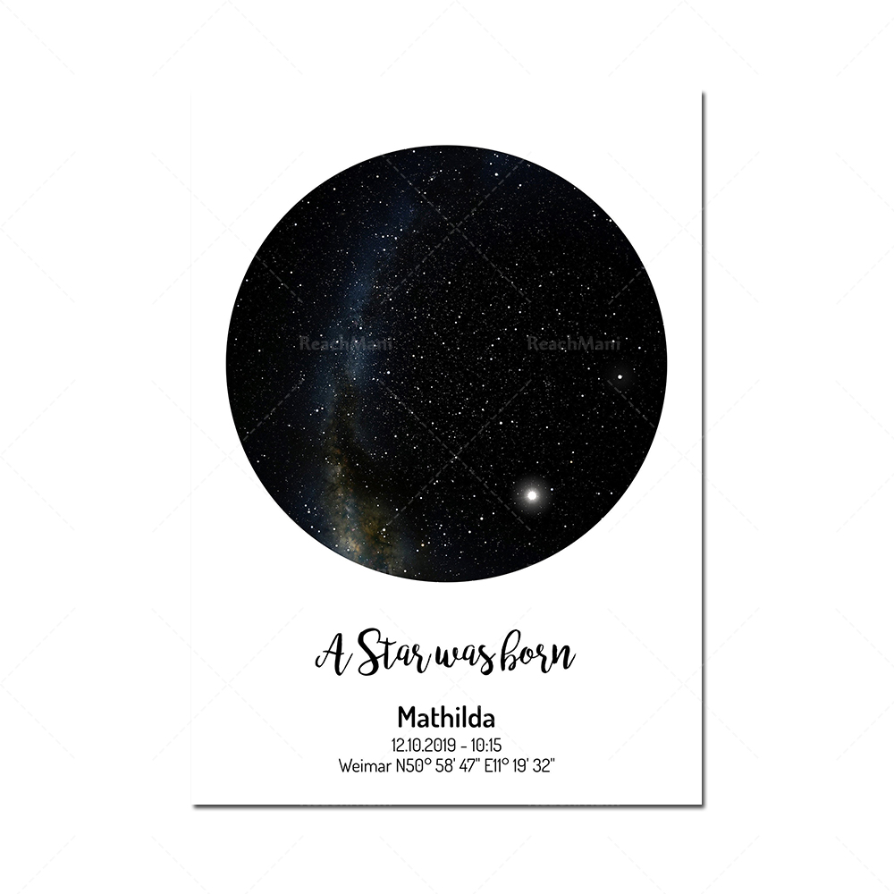 Artificial impression of moon  - Star Map Poster recension och pris